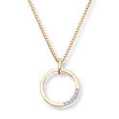 Diamonds by Frisenberg – Anheng i gult gull og diamanter m/kjede