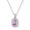 Diamonds by Frisenberg – Anheng i hvitt gull med diamanter og rosa safir m/kjede