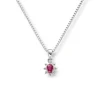 Diamonds by Frisenberg – Anheng i hvitt gull med rubin og diamanter, totalt 0,05 ct
