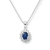 Diamonds by Frisenberg – Anheng i hvitt gull med safir og diamanter, totalt 0,58 ct