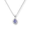 Diamonds by Frisenberg – Anheng i hvitt gull med tanzanitt og diamanter, totalt 0,09 ct