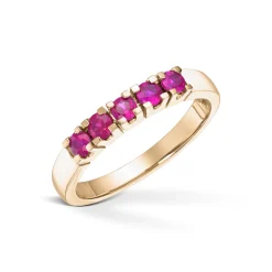 Diamonds by Frisenberg – Alliansering i gult gull med rubiner – 5×0,10ct