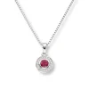 Diamonds by Frisenberg – Anheng i hvitt gull, med rubin og diamanter, totalt 0,08 ct