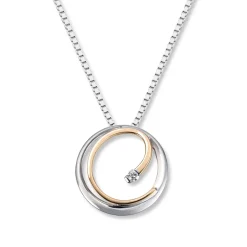 Diamonds by Frisenberg – Anheng i hvitt/gult gull med diamant m/kjede