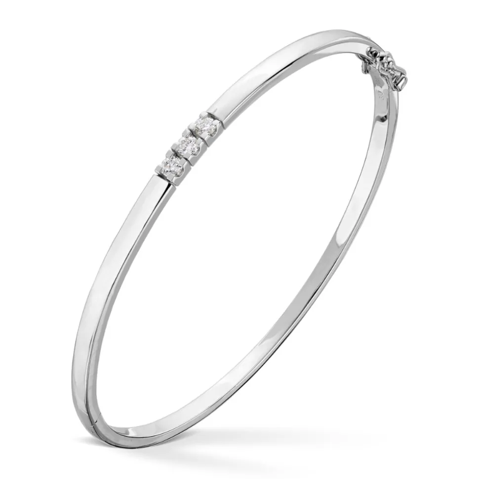 Diamonds by Frisenberg – Armring i 14k hvitt gull – Allianse m/3 x 0,10 ct diamant TW/SI