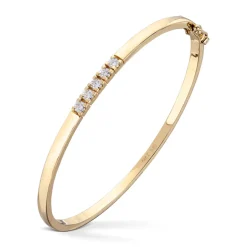 Diamonds by Frisenberg – Armring med lås i gult gull med 5×0,10 ct Tw/si1 diamanter – Totalt 0,50 ct