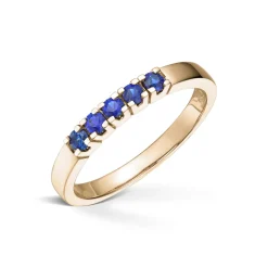 Diamonds by Frisenberg – Alliansering i gult gull med safirer – 5×0,05ct