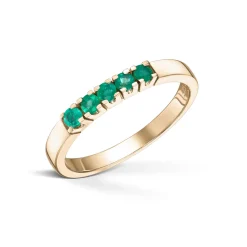 Diamonds by Frisenberg – Alliansering i gult gull med smaragder – 5×0,05ct