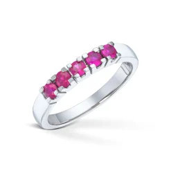 Diamonds by Frisenberg – Alliansering i hvitt gull med rubiner – 5×0,10ct