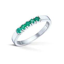 Diamonds by Frisenberg – Alliansering i hvitt gull med smaragder – 5×0,05ct