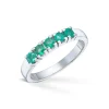 Diamonds by Frisenberg – Alliansering i hvitt gull med smaragder – 5×0,10ct