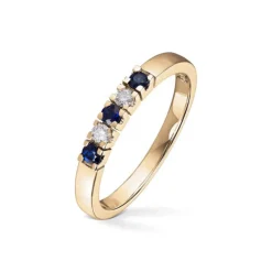 Diamonds by Frisenberg – Alliansering med 2 x 0,05 ct TW/SI og blå safir