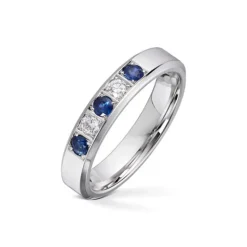 Diamonds by Frisenberg – Alliansering med 2 x 0,05 ct TW/SI og blå safir