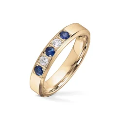 Diamonds by Frisenberg – Alliansering med 2 x 0,05 ct TW/SI og blå safir