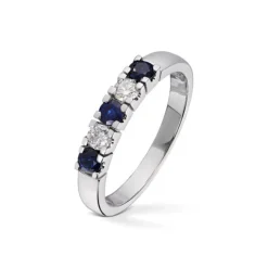 Diamonds by Frisenberg – Alliansering med 2 x 0,10 ct TW/SI og blå safir