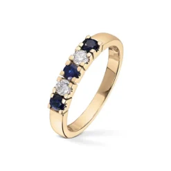 Diamonds by Frisenberg – Alliansering med 2 x 0,10 ct TW/SI og blå safir