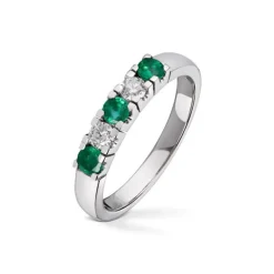 Diamonds by Frisenberg – Alliansering med 2 x 0,10 ct TW/SI og smaragd