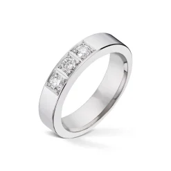 Diamonds by Frisenberg – Alliansering-Hvittgull 3×0,10 ct TW/SI-Kraftig ringskinne-Håndlaget ved eget verksted