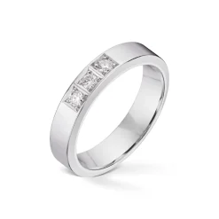 Diamonds by Frisenberg – Alliansering-Hvittgull 3×0,05 ct TW/SI-Kraftig ringskinne-Håndlaget ved eget verksted
