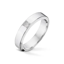 Diamonds by Frisenberg – Alliansering-Hvittgull 1×0,05 ct TW/SI-Kraftig ringskinne-Håndlaget ved eget verksted