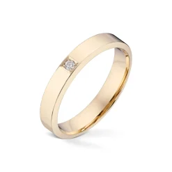 Diamonds by Frisenberg – Alliansering – Gult gull med 0,03 ct TW/SI – Kraftig ringskinne, håndlaget ved eget verksted