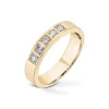 Diamonds by Frisenberg – Alliansering i gult gull med 5 x 0,05 ct TW/SI – Kraftig ringskinne, håndlaget ved eget verksted