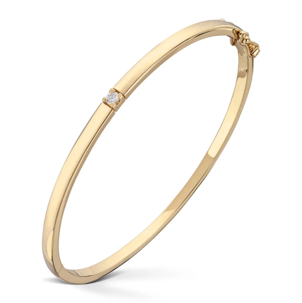 Diamonds by Frisenberg – Armring i Gult gull- Allianse m/1 x 0,10 ct diamant TW/SI