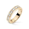 Diamonds by Frisenberg – Alliansering i gult gull med 7 x 0,10 ct TW/SI – Kraftig ringskinne, håndlaget ved eget verksted