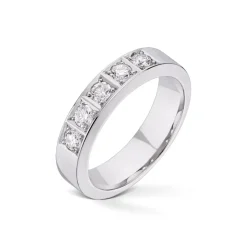 Diamonds by Frisenberg – Alliansering – Hvittgull 5 x 0,10 ct TW/SI -Kraftig ringskinne-Håndlaget ved eget verksted
