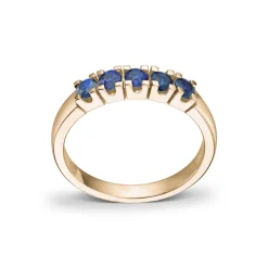 Diamonds by Frisenberg – Alliansering i gult gull med safirer – 5×0,10ct