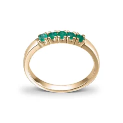 Diamonds by Frisenberg – Alliansering i gult gull med smaragder – 5×0,05ct