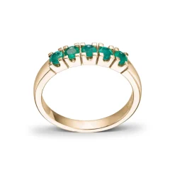 Diamonds by Frisenberg – Alliansering i gult gull med smaragder – 5×0,10ct