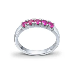 Diamonds by Frisenberg – Alliansering i hvitt gull med rubiner – 5×0,10ct