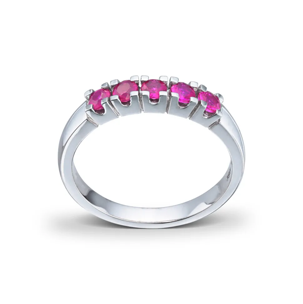 Diamonds by Frisenberg – Alliansering i hvitt gull med rubiner – 5×0,10ct
