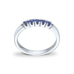 Diamonds by Frisenberg – Alliansering i hvitt gull med safirer – 5×0,05ct