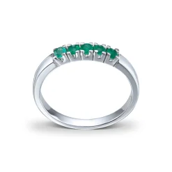 Diamonds by Frisenberg – Alliansering i hvitt gull med smaragder – 5×0,05ct