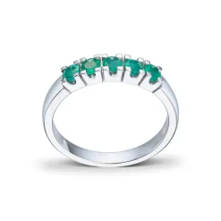 Diamonds by Frisenberg – Alliansering i hvitt gull med smaragder – 5×0,10ct