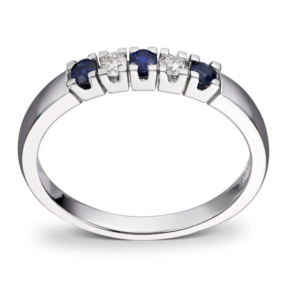 Diamonds by Frisenberg – Alliansering med 2 x 0,05 ct TW/SI og blå safir