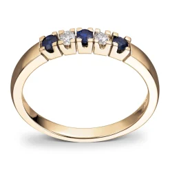 Diamonds by Frisenberg – Alliansering med 2 x 0,05 ct TW/SI og blå safir