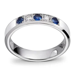 Diamonds by Frisenberg – Alliansering med 2 x 0,05 ct TW/SI og blå safir