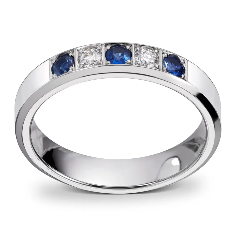 Diamonds by Frisenberg – Alliansering med 2 x 0,05 ct TW/SI og blå safir