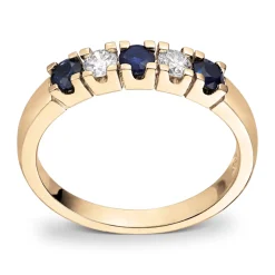 Diamonds by Frisenberg – Alliansering med 2 x 0,10 ct TW/SI og blå safir