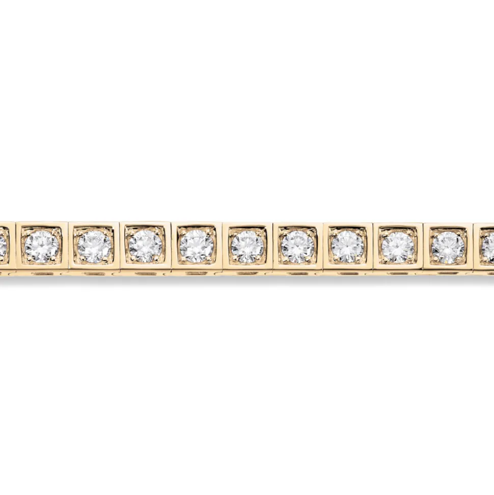 Diamonds by Frisenberg – Allianse armlenke i gult gull – Isatt diamanter rundt hele, 39×0,10 ct TW/SI ialt 3,90 ct