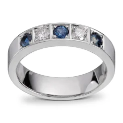Diamonds by Frisenberg – Alliansering med 2 x 0,10 ct TW/SI og blå safir
