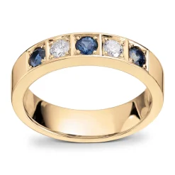Diamonds by Frisenberg – Alliansering med 2 x 0,10 ct TW/SI og blå safir