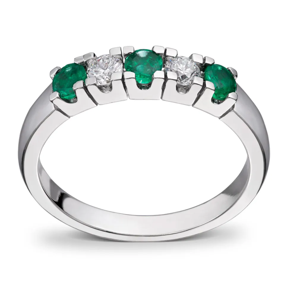 Diamonds by Frisenberg – Alliansering med 2 x 0,10 ct TW/SI og smaragd