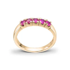 Diamonds by Frisenberg – Alliansering i gult gull med rubiner – 5×0,10ct