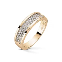Diamonds by Frisenberg – Bred ring i gult gull med diamanter – Totalt 0,39 ct