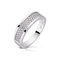 Diamonds by Frisenberg – Bred ring i hvitt gull med diamanter – Totalt 0,39 ct