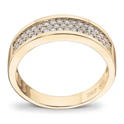 Diamonds by Frisenberg – Bred ring i gult gull med diamanter – Totalt 0,39 ct